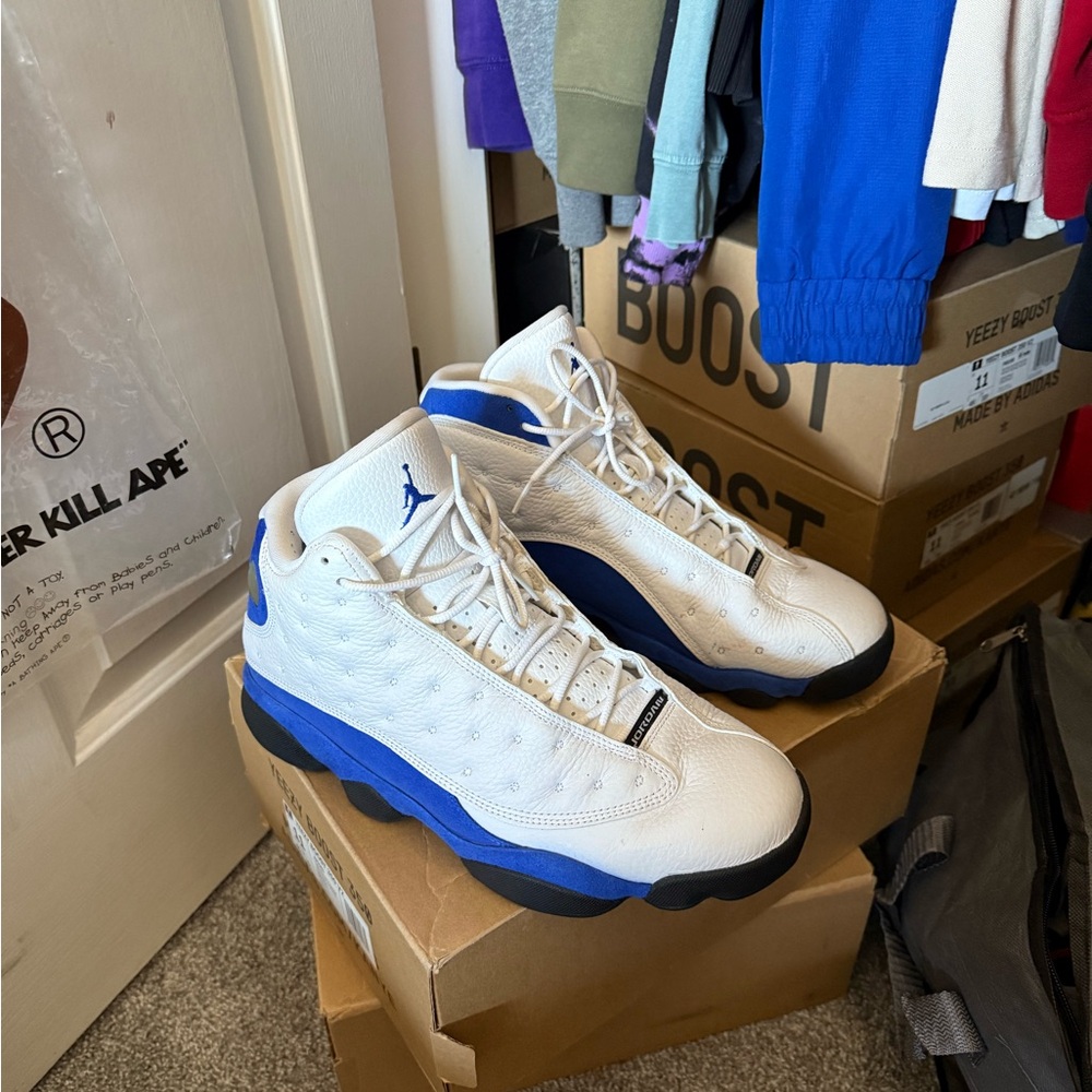 Air Jordan White and Blue Sneakers